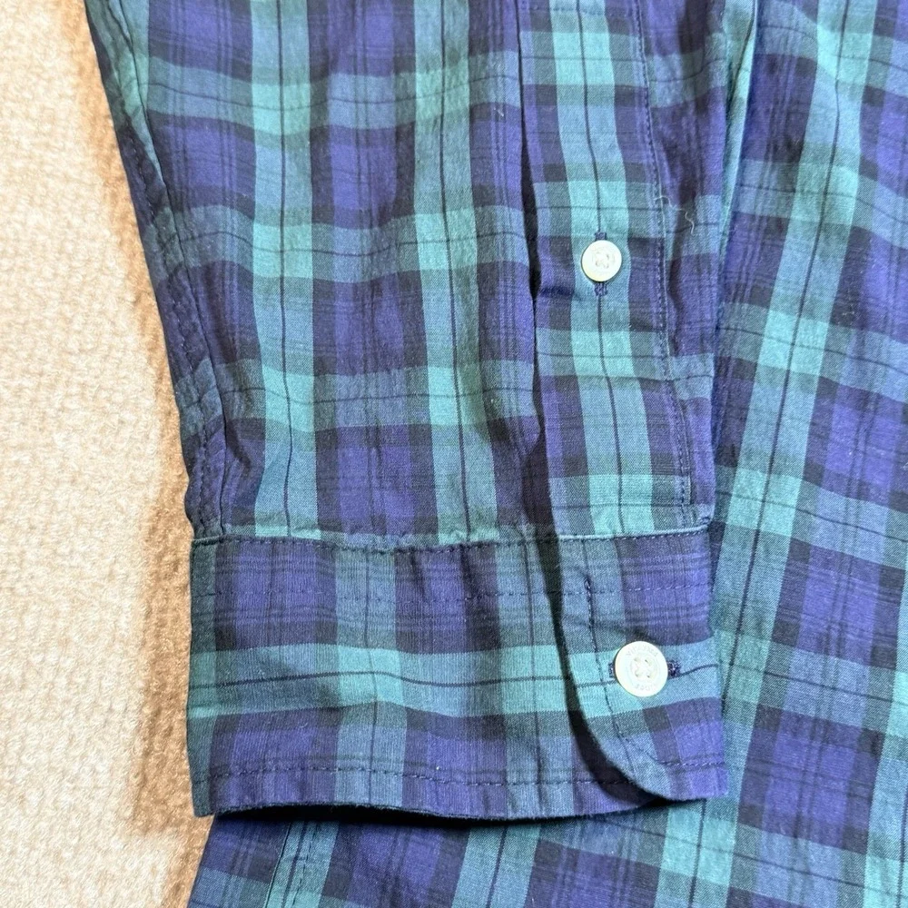 Vineyard Vines Large Tall LT Shirt Mens Classic Fit Tucker Green Blue Plaid